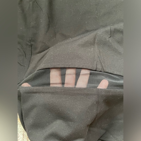 Zara Black Pull On Stretchable Pencil Cut Mesh Detail Bodycon Skirt Size L NWT - Picture 3 of 5